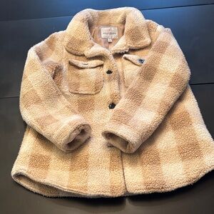 Urban Republic Kids Tan Plaid Pea Coat
